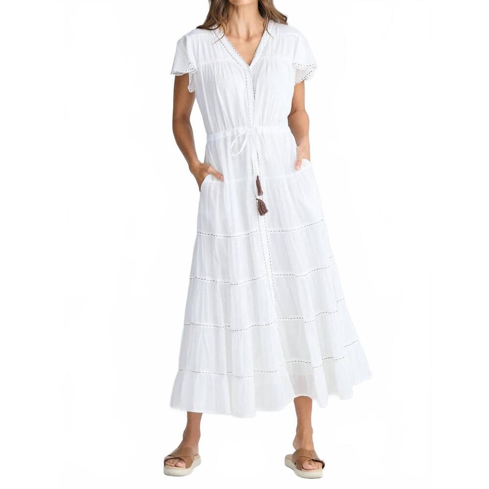 NEW HOLIDAY delilah v-neck dress in white
